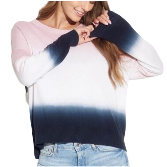 Magaschoni‎ Crew Neck Pink Ombre Knit Sweater XXL 2X Long Sleeve Pullover - Picture 2 of 7